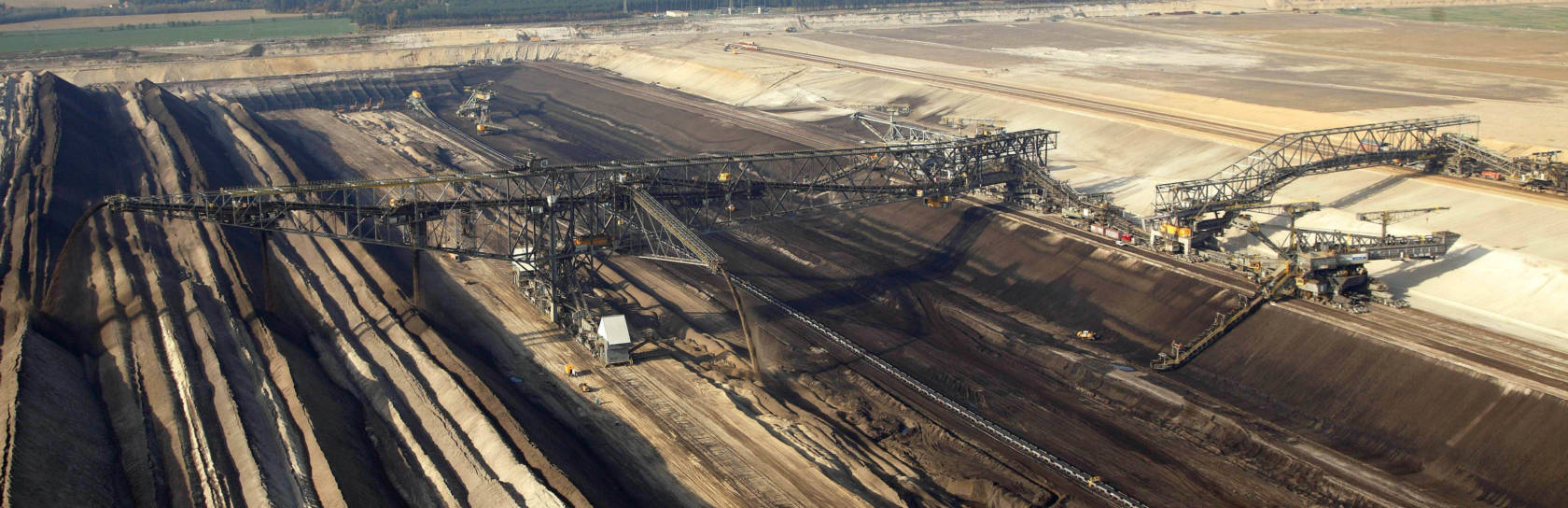 One of the biggest mobile machines in the world: the AFB F60/34 conveyor bridge in the German opencast lignite mine Jänschwalde near Berlin.