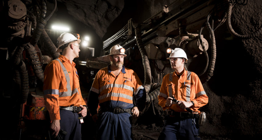 Oz Minerals staff underground at Carrapateena.