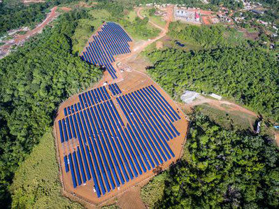 One of Voltalia's remote solar-diesel hybrid power plants
