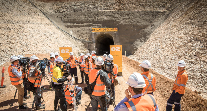 The opening of the Tjati Decline at Carrapateena in November 2016. Picture: Dan Schultz.