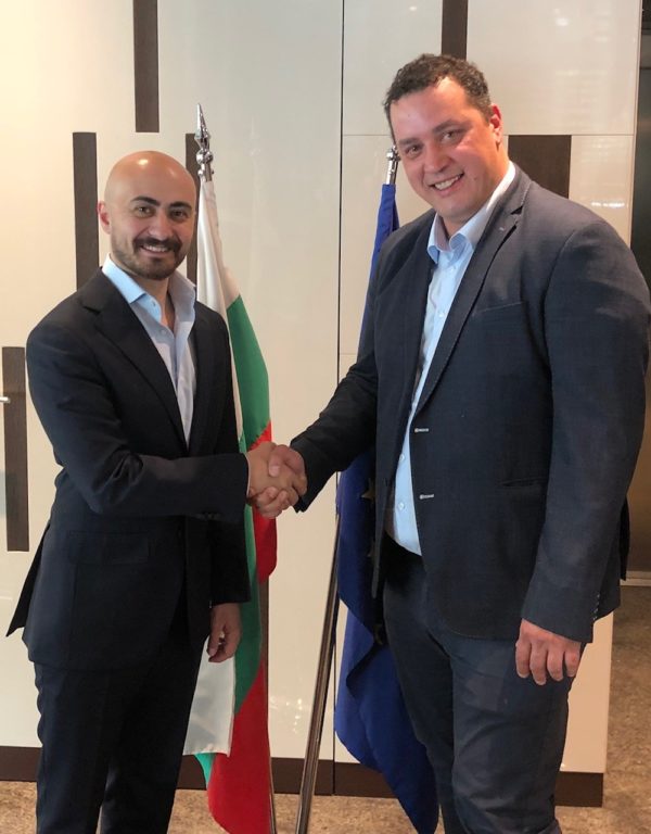Mladen Nedkov IT Director of Ellatzite Med AD with Selcuk Akinci of Hexagon
