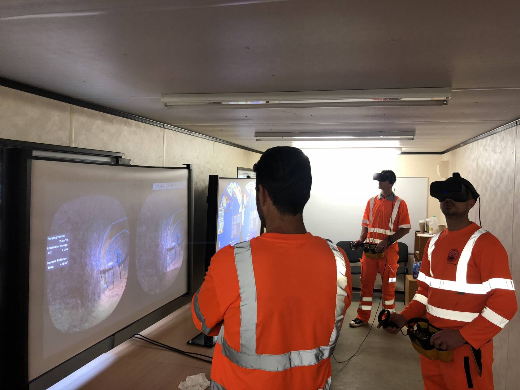 Tunnel operators training with Edvirt's product the VR Shotcrete Simulator_2